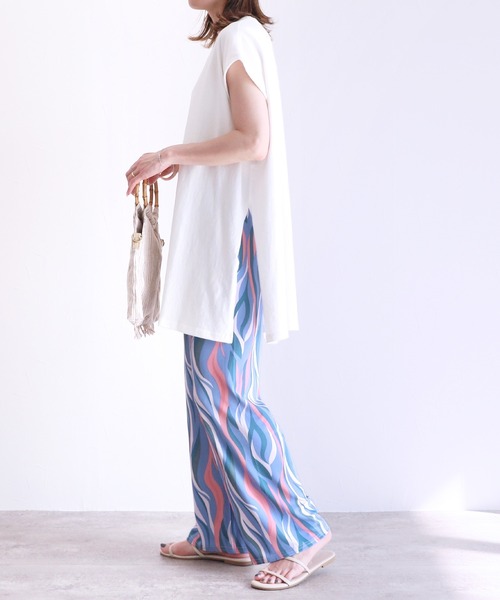 reca（レカ）の「ウェーブ柄リブパンツ（その他パンツ・レディース・ライトブルー/ネイビー/グレー/ホワイト系/ブルー系・FREE）」の11枚目の写真