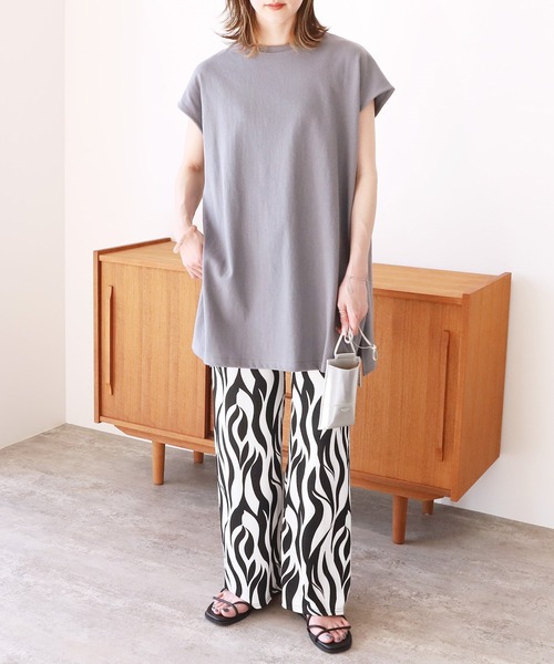 reca（レカ）の「ウェーブ柄リブパンツ（その他パンツ・レディース・ライトブルー/ネイビー/グレー/ホワイト系/ブルー系・FREE）」の6枚目の写真