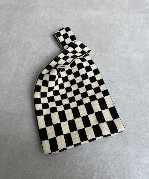 CAPRICIEUX LE'MAGE（カプリシューレマージュ）の「ジャガードニットバッグ（ショルダーバッグ・レディース・ブラウン/アイボリー・FREE）」の9枚目の写真