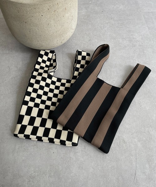 CAPRICIEUX LE'MAGE（カプリシューレマージュ）の「ジャガードニットバッグ（ショルダーバッグ・レディース・ブラウン/アイボリー・FREE）」の10枚目の写真