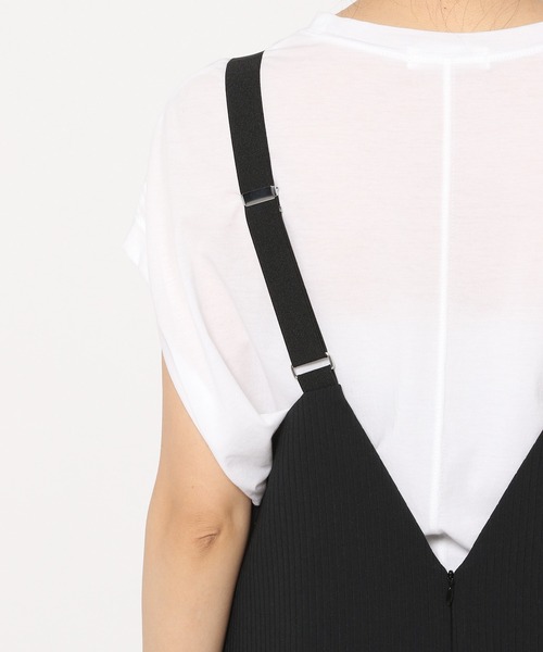 yuw(ユウ)の「キルトサスペンダージャンスカ 349521(ジャンパースカート・レディース・アイボリー/ブラック・FREE)」の3枚目の写真