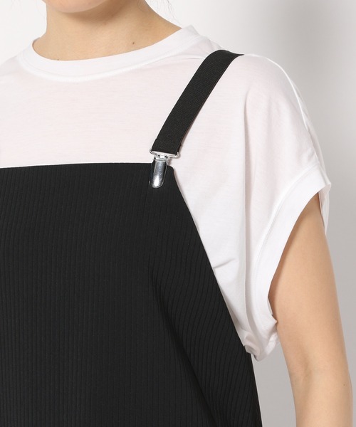 yuw(ユウ)の「キルトサスペンダージャンスカ 349521(ジャンパースカート・レディース・アイボリー/ブラック・FREE)」の5枚目の写真