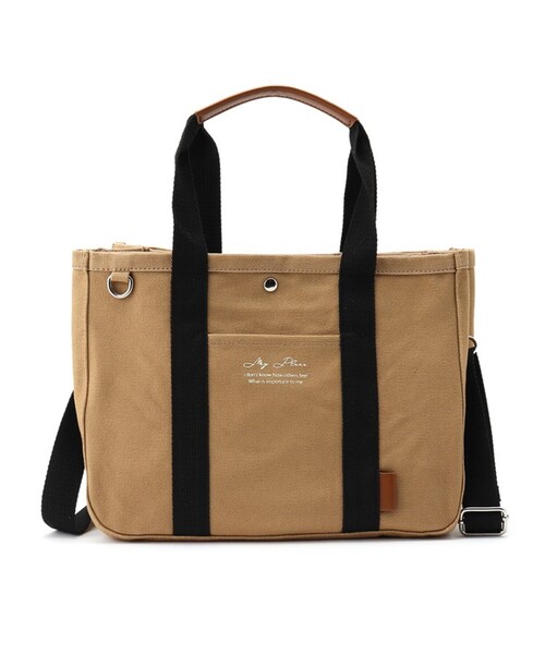 SHOO・LA・RUE（シューラルー）の「◆【3層】整理整頓できちゃうキャンバストート（トートバッグ・レディース・ダークブラウン/カーキ/アイボリー・00）」の16枚目の写真