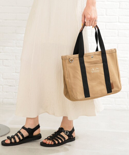 SHOO・LA・RUE（シューラルー）の「◆【3層】整理整頓できちゃうキャンバストート（トートバッグ・レディース・ダークブラウン/カーキ/アイボリー・00）」の18枚目の写真