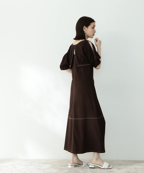 N.(N. Natural Beauty Basic)(エヌエヌナチュラルビューティーベーシック)の「ボレロブラウス&キャミワンピースセット(ワンピース・レディース・ベージュ/ブラウン/レッド・MEDIUM)」の8枚目の写真