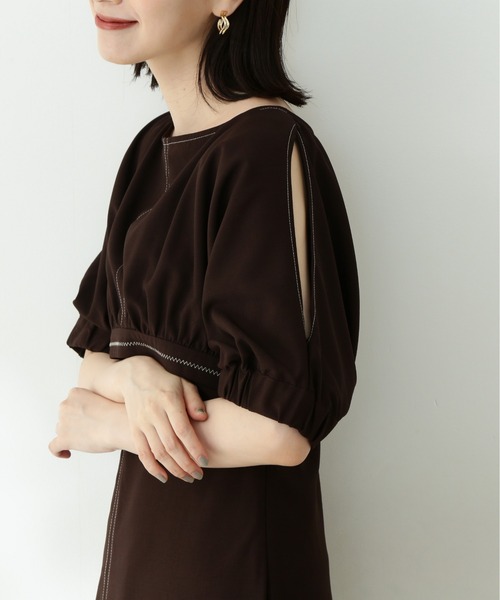 N.(N. Natural Beauty Basic)(エヌエヌナチュラルビューティーベーシック)の「ボレロブラウス&キャミワンピースセット(ワンピース・レディース・ベージュ/ブラウン/レッド・MEDIUM)」の10枚目の写真