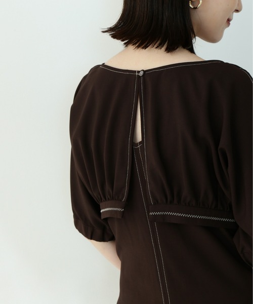 N.(N. Natural Beauty Basic)(エヌエヌナチュラルビューティーベーシック)の「ボレロブラウス&キャミワンピースセット(ワンピース・レディース・ベージュ/ブラウン/レッド・MEDIUM)」の12枚目の写真