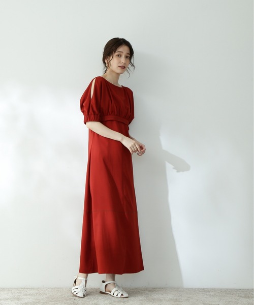 N.(N. Natural Beauty Basic)(エヌエヌナチュラルビューティーベーシック)の「ボレロブラウス&キャミワンピースセット(ワンピース・レディース・ベージュ/ブラウン/レッド・MEDIUM)」の20枚目の写真