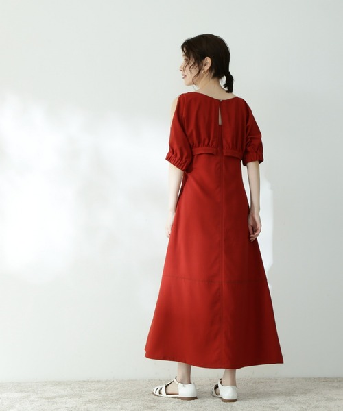 N.(N. Natural Beauty Basic)(エヌエヌナチュラルビューティーベーシック)の「ボレロブラウス&キャミワンピースセット(ワンピース・レディース・ベージュ/ブラウン/レッド・MEDIUM)」の22枚目の写真