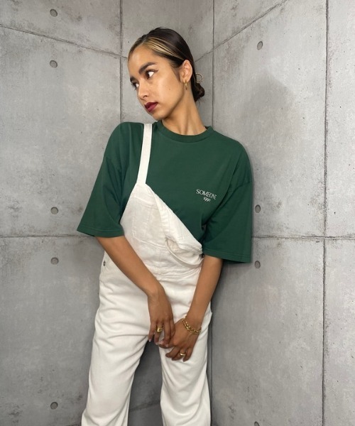 ROGER AND RAW（ロジャーアンドロウ）の「COLOR TWILL OVER ALL（サロペット/オーバーオール・レディース・ブラウン/ピンク/グリーン/アイボリー・MEDIUM）」の8枚目の写真