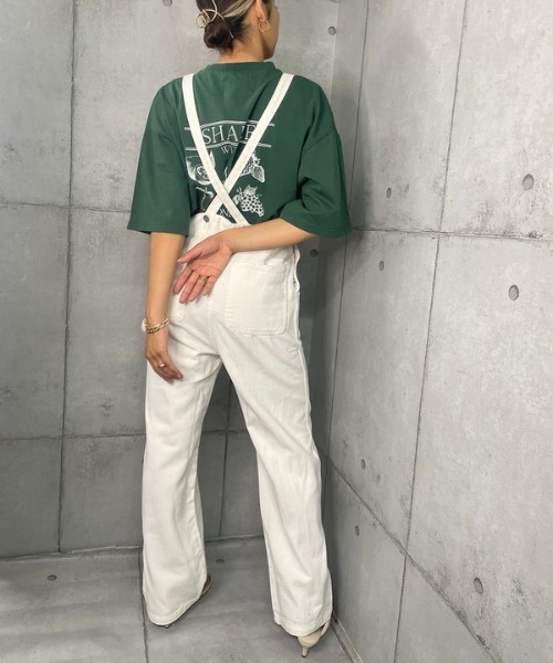 ROGER AND RAW（ロジャーアンドロウ）の「COLOR TWILL OVER ALL（サロペット/オーバーオール・レディース・ブラウン/ピンク/グリーン/アイボリー・MEDIUM）」の22枚目の写真