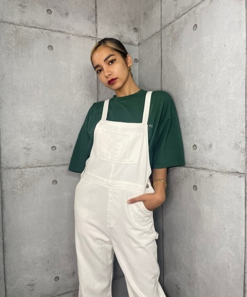 ROGER AND RAW（ロジャーアンドロウ）の「COLOR TWILL OVER ALL（サロペット/オーバーオール・レディース・ブラウン/ピンク/グリーン/アイボリー・MEDIUM）」の18枚目の写真