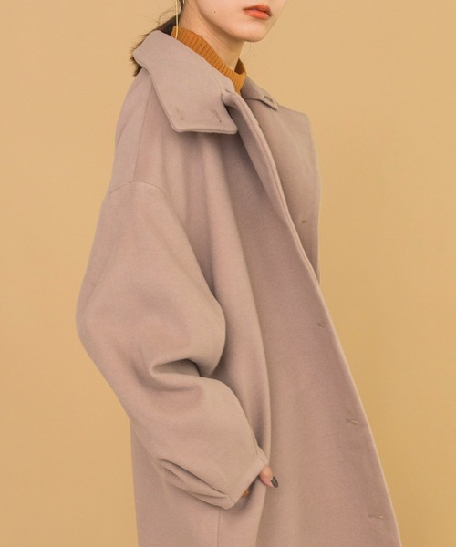 w closet（ダブルクローゼット）の「【2WAY】スタンドカラーロングコート（チェスターコート・レディース・アイボリー/モカ/グレー系・FREE）」の6枚目の写真