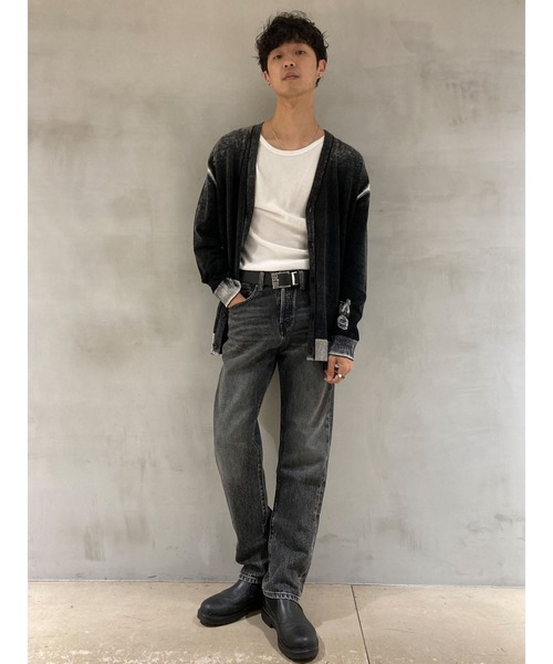 DIESEL - DIESEL ディーゼル 厚手 デニム ニットカーディガン グレー 春 M-MELISSA ジップアップカーディガン｜グレー｜ウィメンズ｜DIESEL