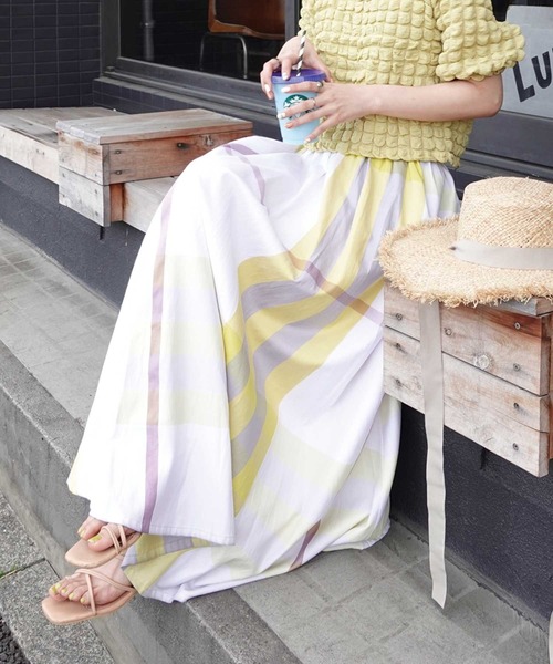 CORNERS(コーナーズ)の「チェックフレアースカート(スカート・レディース・グリーン/ネイビー/キャメル/オレンジ/イエロー・M/L)」の22枚目の写真