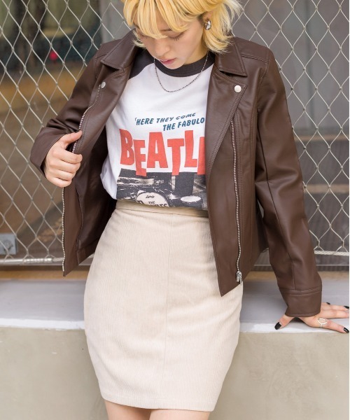 SpRay（スプレイ）の「エコレザーライダース（ライダースジャケット・レディース・ブラック/ブラウン/モカ/グレイッシュベージュ・FREE）」の20枚目の写真