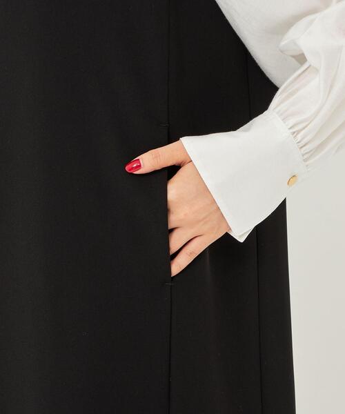 green label relaxing（グリーンレーベルリラクシング）の「【WEB限定】［ SHORT /H148-155㎝］［ TALL /H166㎝～］Vネック ジャンパースカート（ジャンパースカート・レディース・ブラック・SHORT/TALL）」の17枚目の写真