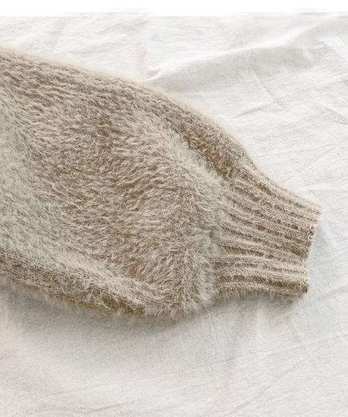 aimoha(アイモハ)の「ふわふわシャギーカーディガン (AW)(カーディガン/ボレロ・レディース・ベージュ/ブラック/ダークグレー/カーキ・FREE)」の10枚目の写真