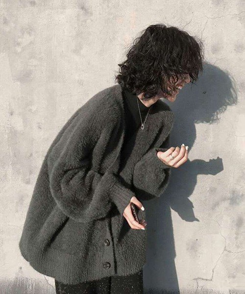 aimoha(アイモハ)の「ふわふわシャギーカーディガン (AW)(カーディガン/ボレロ・レディース・ベージュ/ブラック/ダークグレー/カーキ・FREE)」の20枚目の写真