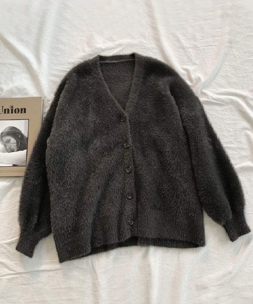 aimoha(アイモハ)の「ふわふわシャギーカーディガン (AW)(カーディガン/ボレロ・レディース・ベージュ/ブラック/ダークグレー/カーキ・FREE)」の13枚目の写真