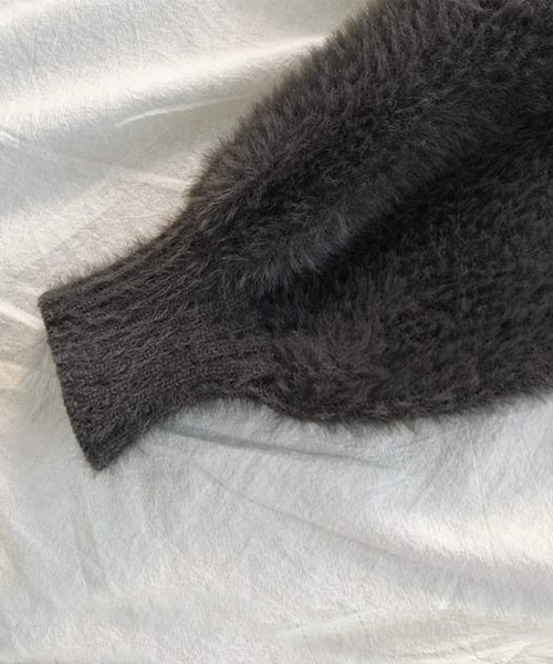 aimoha(アイモハ)の「ふわふわシャギーカーディガン (AW)(カーディガン/ボレロ・レディース・ベージュ/ブラック/ダークグレー/カーキ・FREE)」の11枚目の写真