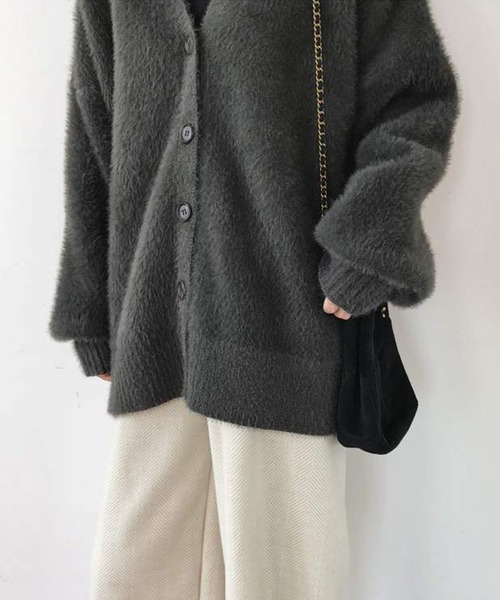 aimoha(アイモハ)の「ふわふわシャギーカーディガン (AW)(カーディガン/ボレロ・レディース・ベージュ/ブラック/ダークグレー/カーキ・FREE)」の18枚目の写真