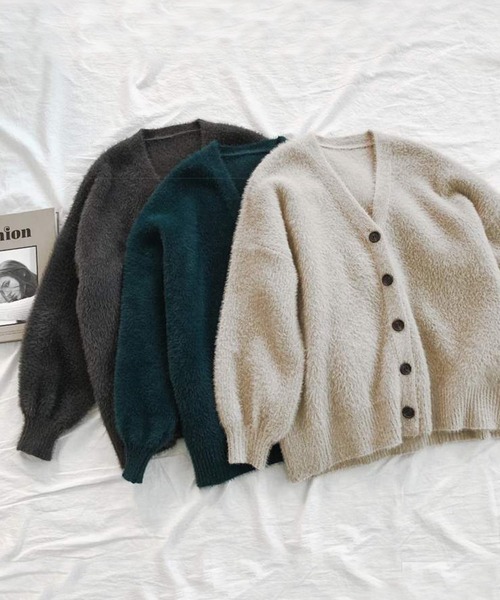 aimoha(アイモハ)の「ふわふわシャギーカーディガン (AW)(カーディガン/ボレロ・レディース・ベージュ/ブラック/ダークグレー/カーキ・FREE)」の15枚目の写真