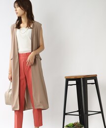 DRESKIP | 異素材切り替えロングジレ(ベスト)