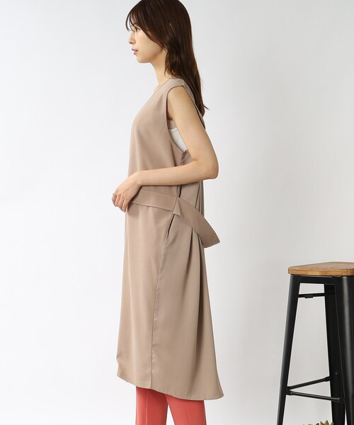 DRESKIP（ドレスキップ）の「◆異素材切り替えロングジレ（ベスト・レディース・ブルー/ブラック/ダークブラウン/サンドベージュ・00）」の14枚目の写真