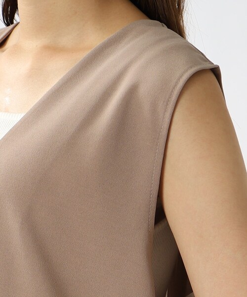 DRESKIP（ドレスキップ）の「◆異素材切り替えロングジレ（ベスト・レディース・ブルー/ブラック/ダークブラウン/サンドベージュ・00）」の18枚目の写真