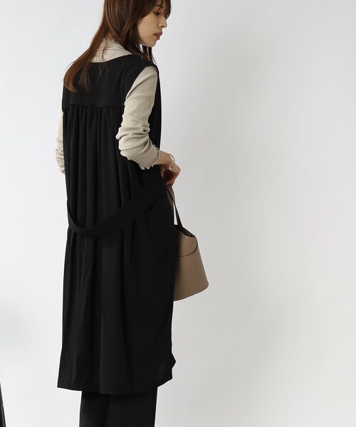 DRESKIP（ドレスキップ）の「◆異素材切り替えロングジレ（ベスト・レディース・ブルー/ブラック/ダークブラウン/サンドベージュ・00）」の15枚目の写真