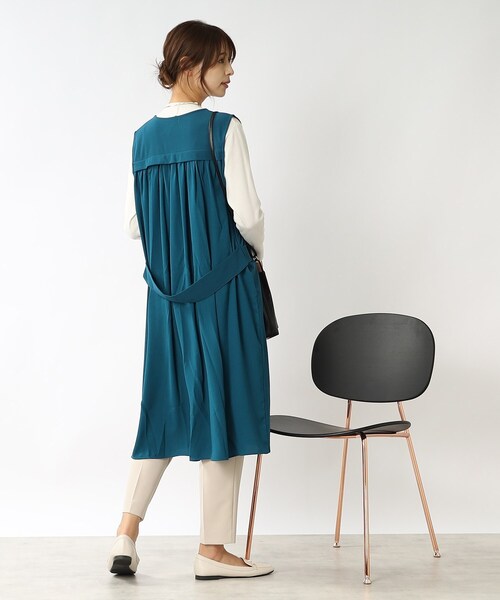 DRESKIP（ドレスキップ）の「◆異素材切り替えロングジレ（ベスト・レディース・ブルー/ブラック/ダークブラウン/サンドベージュ・00）」の17枚目の写真