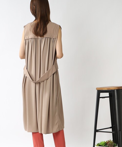 DRESKIP（ドレスキップ）の「◆異素材切り替えロングジレ（ベスト・レディース・ブルー/ブラック/ダークブラウン/サンドベージュ・00）」の13枚目の写真