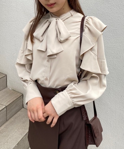 one after another NICE CLAUP（ワンアフターアナザーナイスクラップ）の「2WAYボウタイブラウス（シャツ/ブラウス・レディース・ベージュ/アイボリー/グレー系その他/ピンクベージュ・FREE）」の20枚目の写真