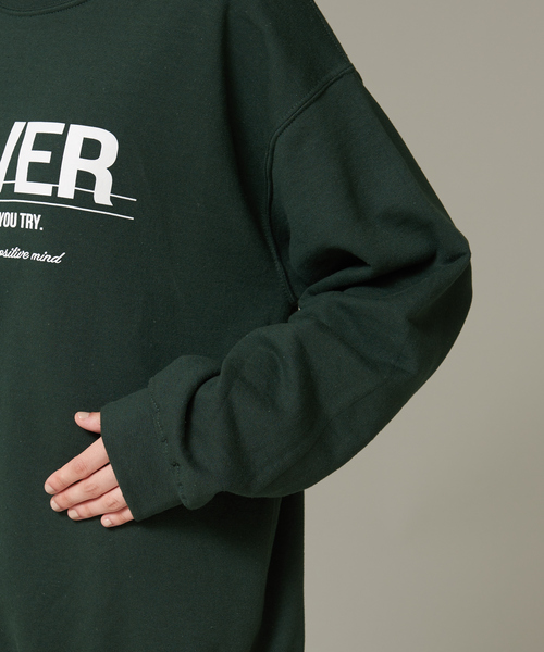 NOMINE（ノミネ）の「裏起毛ロゴスウェット（スウェット・レディース・ホワイト/ライトグレー/ブラック/ダークグリーン/レッド/ピンク・フリー）」の8枚目の写真