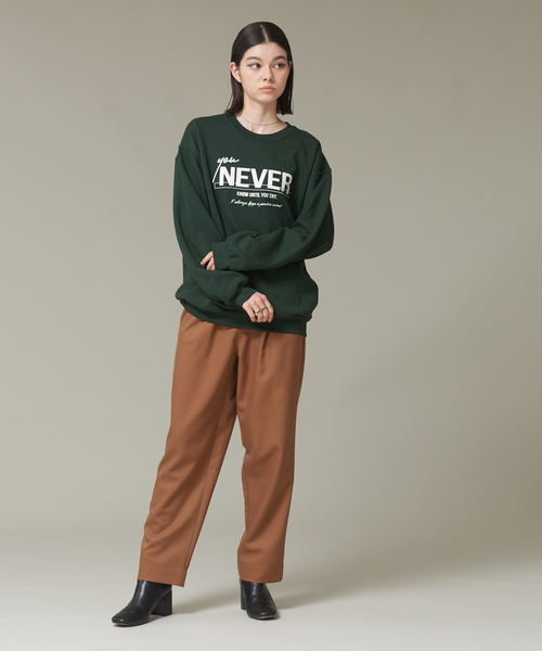 NOMINE（ノミネ）の「裏起毛ロゴスウェット（スウェット・レディース・ホワイト/ライトグレー/ブラック/ダークグリーン/レッド/ピンク・フリー）」の10枚目の写真