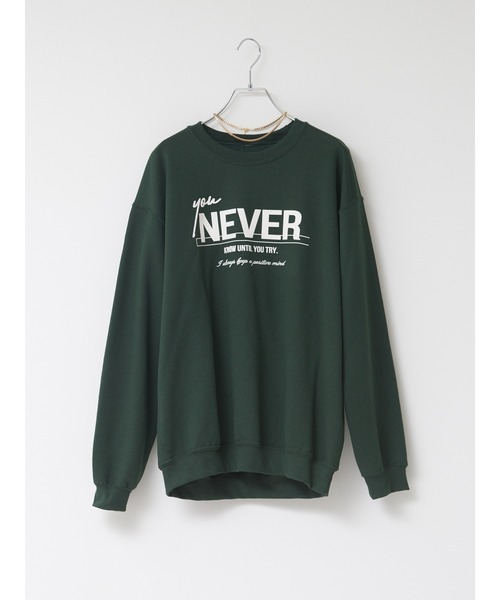 NOMINE（ノミネ）の「裏起毛ロゴスウェット（スウェット・レディース・ホワイト/ライトグレー/ブラック/ダークグリーン/レッド/ピンク・フリー）」の4枚目の写真