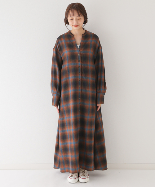 PENDLETON（ペンドルトン）の「《追加》別注【PENDLETON/ペンドルトン】*RELUME gauze etermin chk op：ワンピース（ワンピース・レディース・ブラック/ブラウン系その他・FREE）」の15枚目の写真