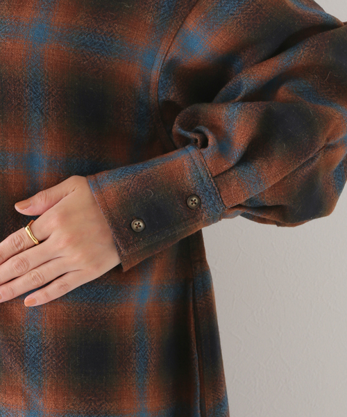 PENDLETON（ペンドルトン）の「《追加》別注【PENDLETON/ペンドルトン】*RELUME gauze etermin chk op：ワンピース（ワンピース・レディース・ブラック/ブラウン系その他・FREE）」の21枚目の写真