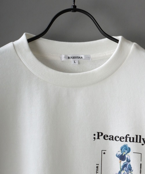 SITRY（シトリー）の「wide silhouette flower print sweat/ワイドシルエット フラワープリント スウェット/トレーナー（スウェット・メンズ・ブラック/オフホワイト・M/L）」の4枚目の写真