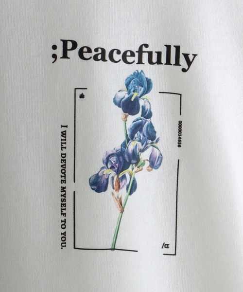 SITRY（シトリー）の「wide silhouette flower print sweat/ワイドシルエット フラワープリント スウェット/トレーナー（スウェット・メンズ・ブラック/オフホワイト・M/L）」の5枚目の写真