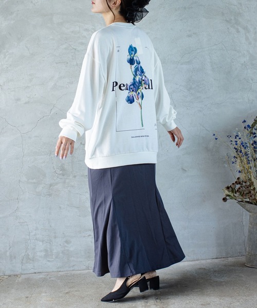 SITRY（シトリー）の「wide silhouette flower print sweat/ワイドシルエット フラワープリント スウェット/トレーナー（スウェット・メンズ・ブラック/オフホワイト・M/L）」の14枚目の写真