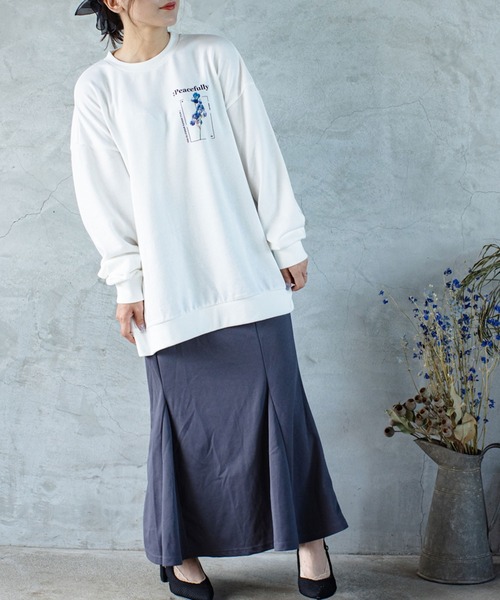 SITRY（シトリー）の「wide silhouette flower print sweat/ワイドシルエット フラワープリント スウェット/トレーナー（スウェット・メンズ・ブラック/オフホワイト・M/L）」の16枚目の写真