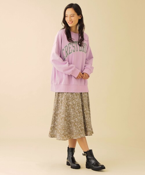 CB CRESTBRIDGE(シービークレストブリッジ)の「カレッジロゴ裏毛プルオーバー(Tシャツ/カットソー・レディース・ダークパープル/ワイン/ダークネイビー・M)」の8枚目の写真