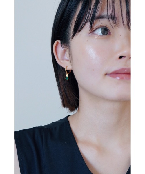 tone（トーン）の「【Agaro】No.232　天然石の一粒イヤリング(MA)（イヤリング・レディース・グレー/クリア/レッド/パープル/グリーン/レッド系その他/ブルー/ピンク/その他1/オレンジ/その他2/ブラック/その他3/グレー系1/レッド系・FREE）」の5枚目の写真