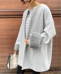 MAISON BREEZE | 【MAISON BREEZE】ニットメルトンミドルコート(ノーカラージャケット)