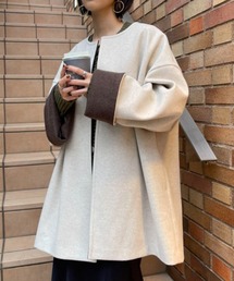 MAISON BREEZE | 【MAISON BREEZE】ニットメルトンミドルコート(ノーカラージャケット)