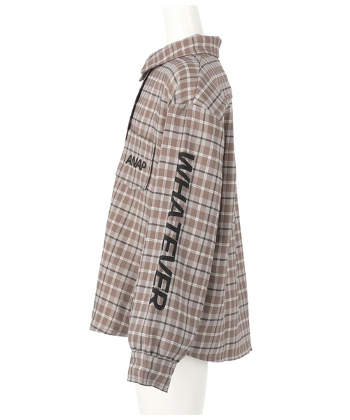 ANAP kids(アナップキッズ)の「チェックシャツ(シャツ/ブラウス・キッズ・ブラック/グレイッシュベージュ・120cm/110cm/130cm)」の11枚目の写真