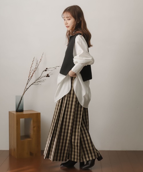 『堀田真由さん着用』チェックプリーツスカート