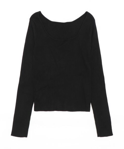 ANAP（アナップ）の「バックオープンサムホールリブニットトップス（ニット/セーター・レディース・ブラック/アイボリー/ブラウン/オレンジ/ダークブラウン/オフホワイト・FREE）」の22枚目の写真